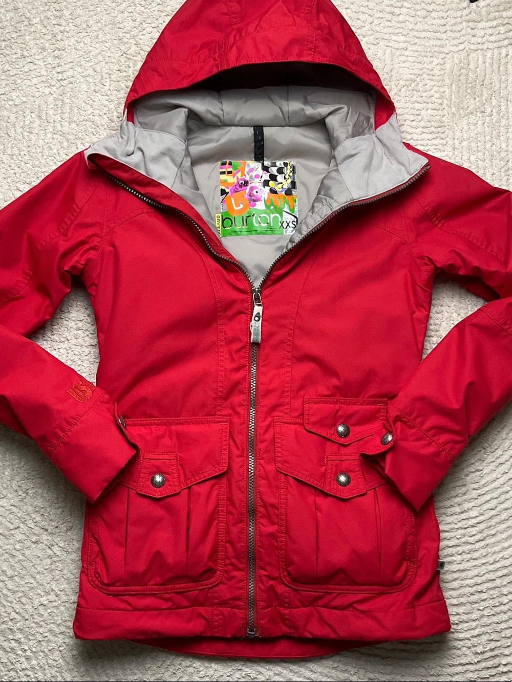 Burton DryRide Red Hooded Ski Jacket XXS